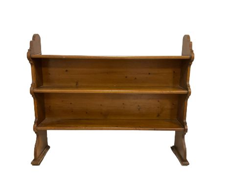 Polished pine wall shelf Dimensions: Height:&nbsp;93cm&nbsp; Length/Width:&nbsp;115cm&nbsp; Depth/Diameter:&nbsp;26cm