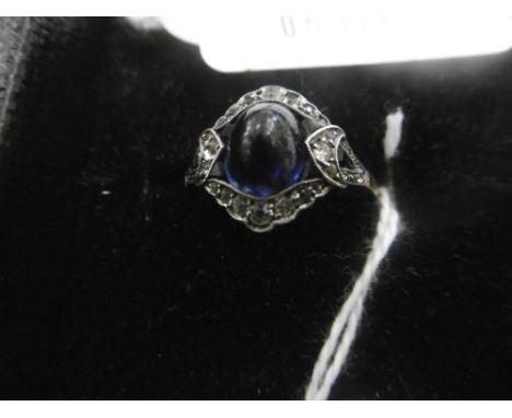 A 9CT ART DECO PASTE RING