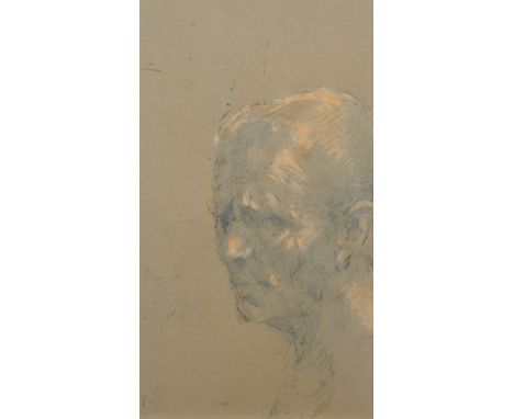 Harold Riley (British 1934-), Portrait of an elderly man, ink and pastel, 23 x 13cm, 9 x 5in. Artists’ Resale Right (“droit d
