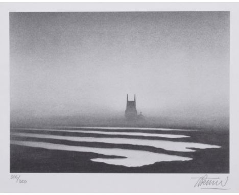 After Trevor Grimshaw (1947-2001), "An Isolated Church", signed and numbered 306/350 in pencil in the margin, lithograph, ima