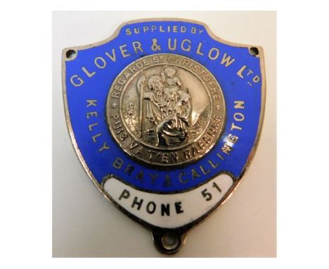 A vintage chrome &amp; enamel badge of local interest "Kelly Bray &amp; Callington" 