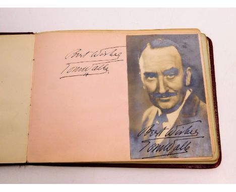 A 1930/40's autograph album including Sarah Churchill (actress &amp; daughter of Winston Churchill), George &amp; Beryl Formb