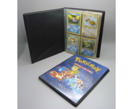 Two Wizards of the Coast Pokemon original binders including first editions and holos cards 