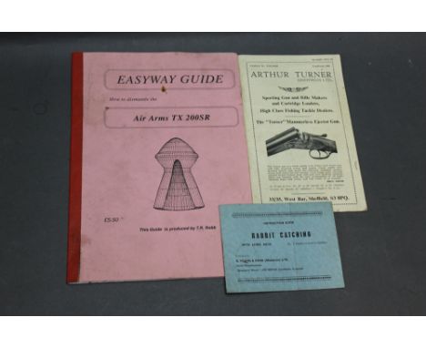 Three pamphlets Arthur Turner of Sheffield catalogue, instruction book on rabbit catching by S Young &amp; Sons Misterton Som