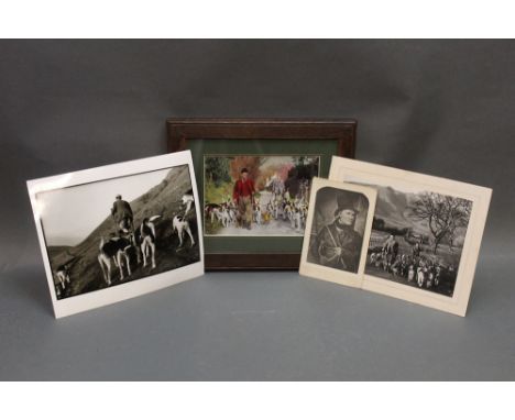 A group of photographs, prints etc relating to The Blencathra Foxhounds, to include a young Johnnie Richardson, possibly by W