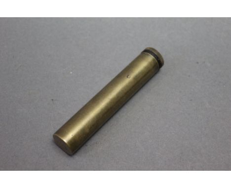 A military oil bottle, possibly from an Enfield rifle, length 9.5 cm, marked to the bottom K N with a broad arrow, crown and 