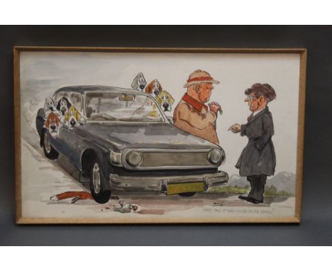 Wilk (John William Wilkinson 1906-1994), a watercolour cartoon depicting Sir Percy Hope and Frank Richardson titled "Just Say