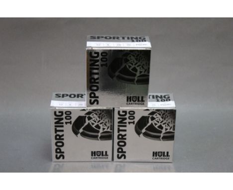 Hull Cartridge Sporting one hundred 12 bore shotgun cartridges, 28 gram, shot size 8, 70 mm plastic wad.  SHOTGUN CERTIFICATE