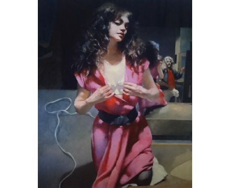 Robert Lenkiewicz (1941-2002), print, 'Painter with Karen', Published by The Lenkiewicz Foundation, approx 67cm x 55cm.