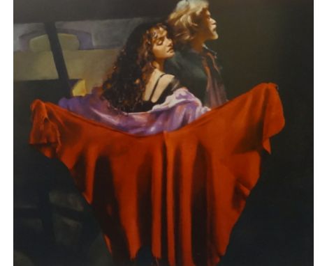 Robert Lenkiewicz (1941-2002), 'The Painter with Karen, St Antony Theme', limited edition print No.402/495. 67cm x 75cm
