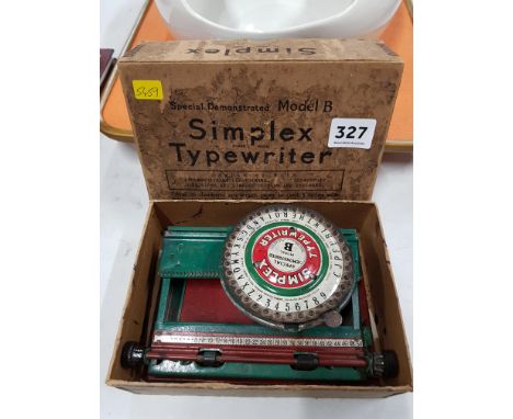 OLD TIN PLATE SALESMAN TYPEWRITER BOXED