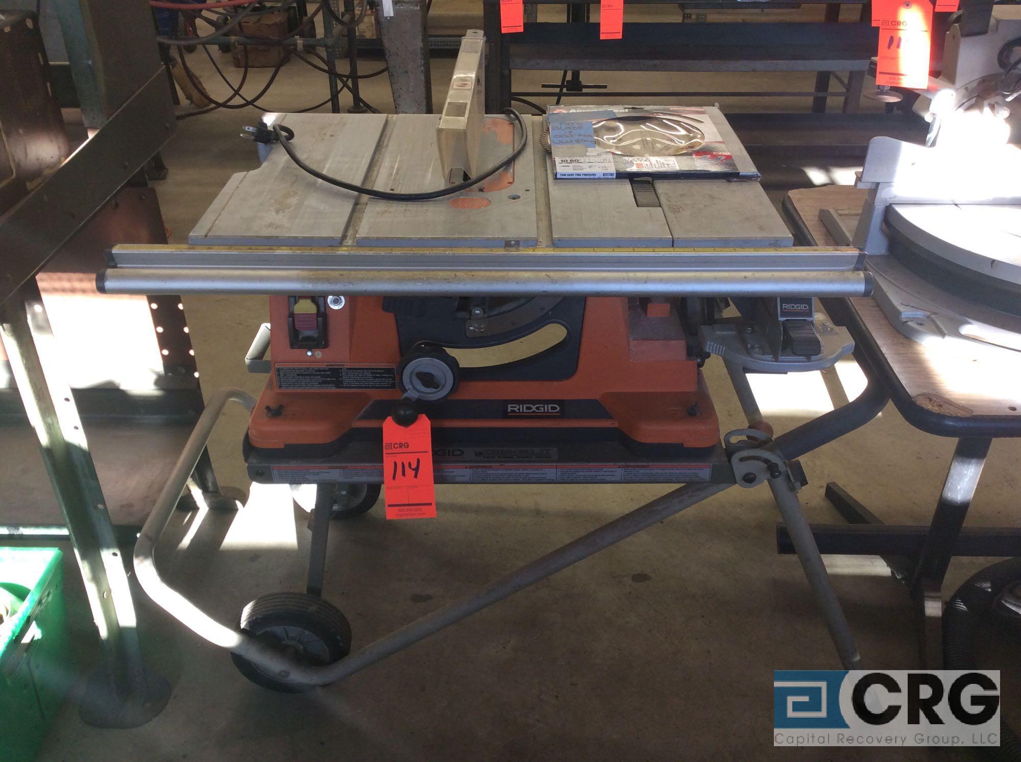Ridgid 10” portable table saw, mn TS24001, with Ridgid WorknHaul It