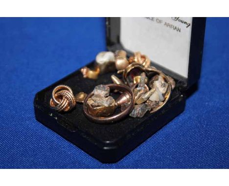 LOT OF MIXED GOLDto include earring studs, ring, band, etc 