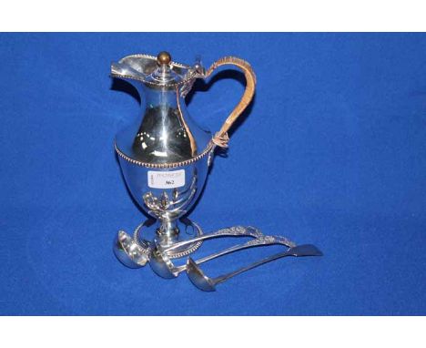 LOT OF COLLECTABLESto include a silver Christening set (fork, spoon and knife), silver plated water jug, two 19th Century pew