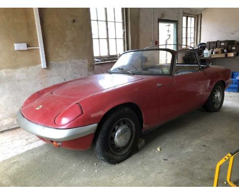 1967 Lotus Elan Drophead Coupe, 1588cc petrol, chassis number 45/6836, finished in red, reg. no. UUR 961E. This rare to find 