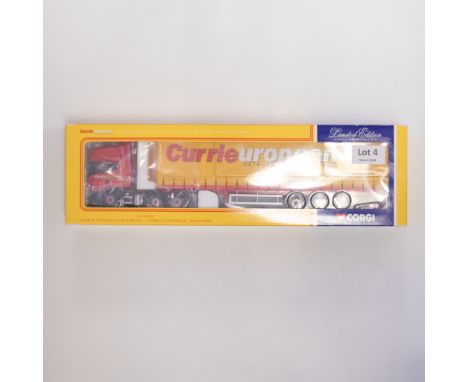 Manufacturer - Corgi | Description - Scania Topline Curtainside - Currie European Transport | Stock Code - CC12903 | Model Co