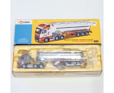 Manufacturer - Corgi | Description - Volvo FH Tanker Trailer - Mansel Davies &amp; Son LTD | Stock Code - AN14001 | Model Con