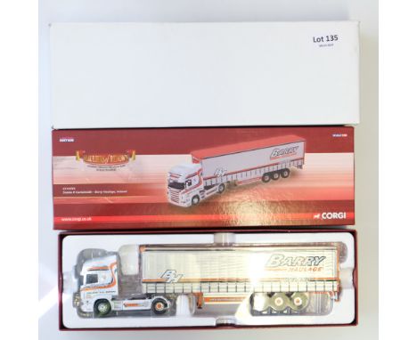 Manufacturer - Corgi | Description - Scania R Curtainside - Barry Haulage | Stock Code - CC13725 | Model Condition - 5/5 | Bo