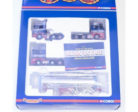 Manufacturer - Corgi | Description - 4 Piece Set DAF XF, Scania Topline, MAN TGA &amp; Tanker Trailer -  Alan Lodge | Stock C