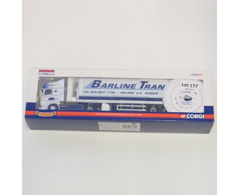 Manufacturer - Corgi | Description - Scania R Serise Topline Fridge Trailer - Barline Transport | Stock Code - CC13720 | Mode