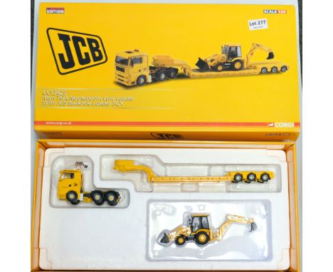 Manufacturer - Corgi | Description - MAN TGA Nooteboom Trailer &amp; JCB Load - JCB | Stock Code - CC13425 | Model Condition 