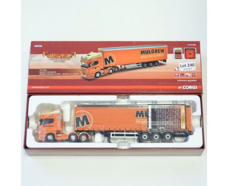 Manufacturer - Corgi | Description - Scania R Curtainside - Mulgrew Haulage LTD | Stock Code - CC13740 | Model Condition - 5/