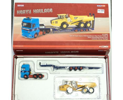 Manufacturer - Corgi | Description - DXF XF Suoer Space Cab Nooteboom Trailer &amp; Volvo Hauler A25D - Leicester Heavy Haula