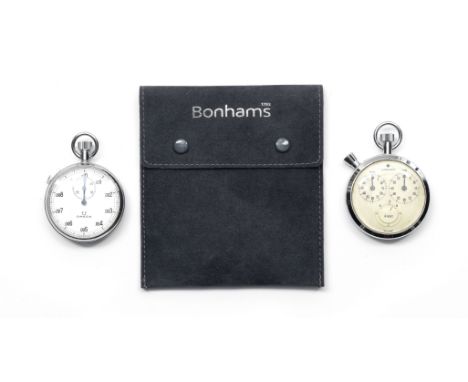 Two stopwatches by Omega and Junghans,the Omega stopwatch of Swiss manufacture, white dial with subsidiary 30mins dial, with 