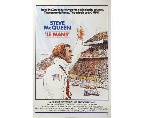 A 'Steve McQueen - Le Mans' US one-sheet film poster, 1971,for the 1971 film produced by Cinema Center Films, colour lithogra