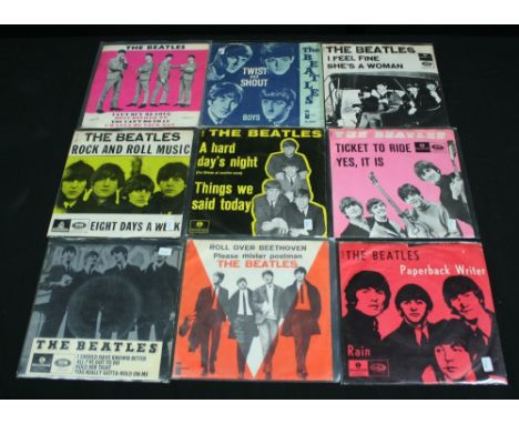 SCANDINAVIA - Collection of 9 x Scandinavian Beatles EPs and 7" singles all in picture sleeves to include Danish copies of I 