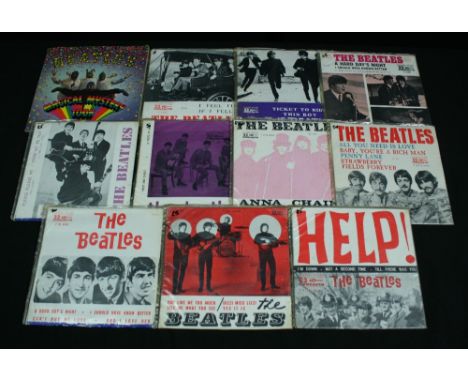 BRAZIL - Collection of 11 x Brazilian Beatles EPs and 7" singles on the Odeon label all in picture sleeves to include Twist a