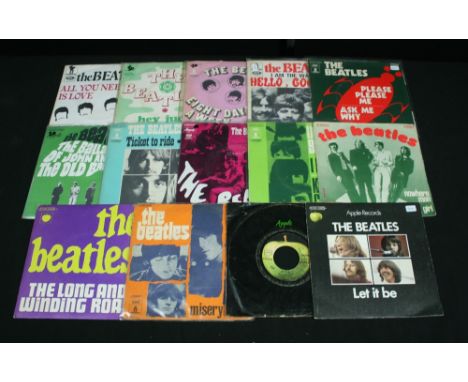 FRANCE - Collection of 14 x French Beatles 7" singles all in picture sleeves unless otherwise stated to include copies of All