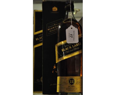 Three bottles of Johnnie Walker Black Label Scotch Whisky