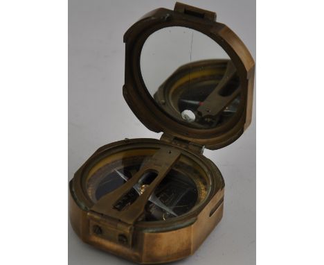 A brass-cased MK1 1915 Brinton Compass by Ross Evans, London