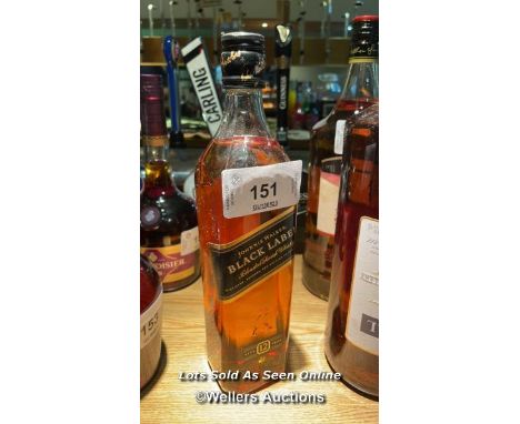 JOHNNIE WALKER BLACK LABEL BLENDED SCOTCH WHISKY, AGED 12 YEARS OLD, 70ML, 40% VOL / COLLECTION LOCATION: OLD WOKING DISTRICT