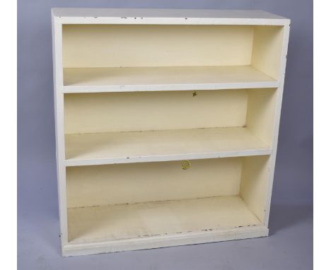 A Cream Painted Three Shelf Open Bookcase, 76cm Wide 