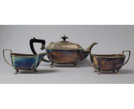 An Edwardian Three Piece Silver Plated Tea Service 