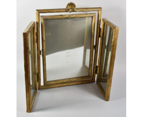 A Mid 20th Century Gilt Framed Dressing Table Mirror, 56.5cm high 