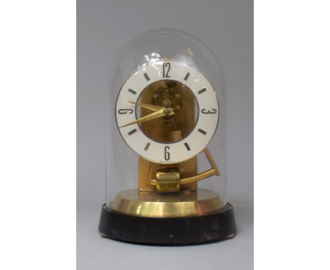 A Mid 20th Century Kundo Electronic Mantle Clock Under Glass Dome, Suspension Requires Attention, 24cm High 