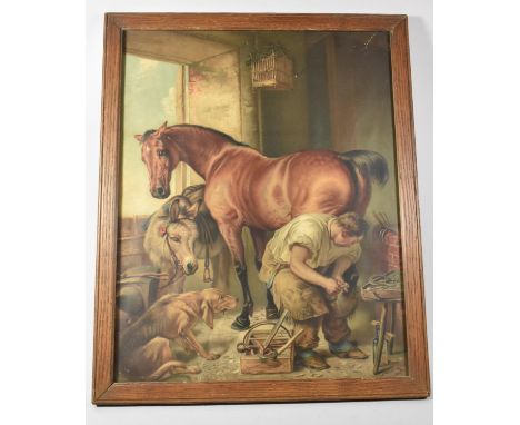 A Framed Pears Print, The Blacksmith, 55x43cm 