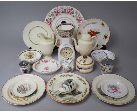 A Collection of Various Ceramics to comprise Edme USA Patent Jugs and Comport, Wedgwood Cleo Vase, Aynsley Pembroke Lidded Po