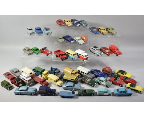 A Collection of 53 Vintage and Other Dinky and Corgi Cars, Lorries, Ambulance etc 