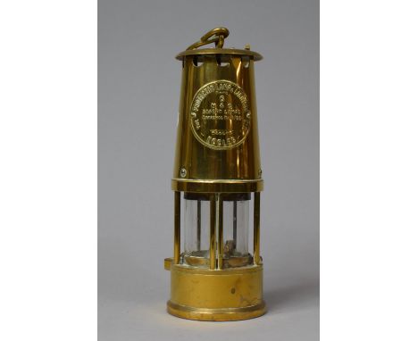 A Brass Miners Safety Lamp by the Protector Lamp &amp; Lighting Co. Ltd Type 6 
