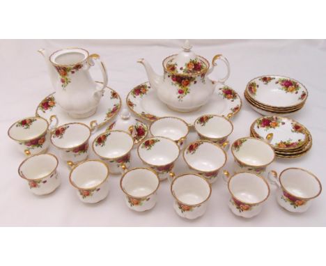 Royal Albert Old Country Roses part set to include a teapot, cups, saucers and sugar bowl (27)