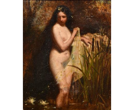 Attributed to WILLIAM EDWARD FROST (1810-1877) BritishBathing NudeOil on canvas17 x 21 cm, framed   CONDITION REPORTS:  Gener