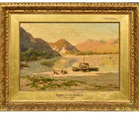SILVIO POMA (1840-1932) ItalianFeriolo, On Lake MaggioreOil on panelSigned, inscribed to mount32.5 x 22.5 cm, framed   CONDIT