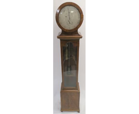 A MAHOGANY LONGCASE REGULATOR CLOCK the silvered dial inscribed to John A Clark, maker, Forfar, 22536, with two subsidiary di