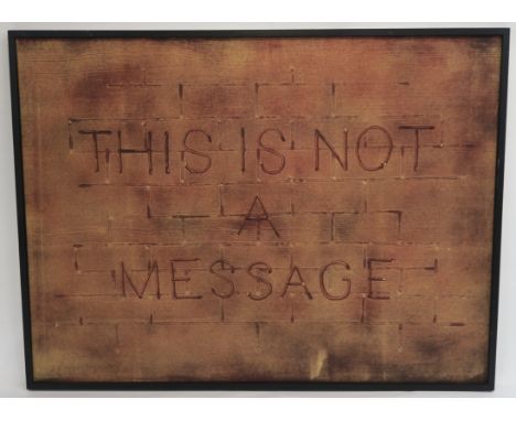 CRAIG MULLHOLLAND PRINT "THIS IS NOT A MESSAGE" No 2 116cm x 155cm Condition Report: Available upon request