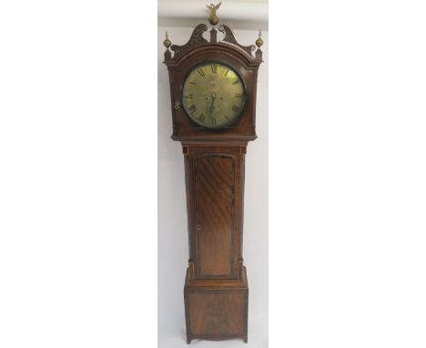 A 19TH CENTURY MAHOGANY LONGCASE CLOCK the brass face inscribed Geo.Booth & Son, Aberdeen, with Roman numerals enclosing two 