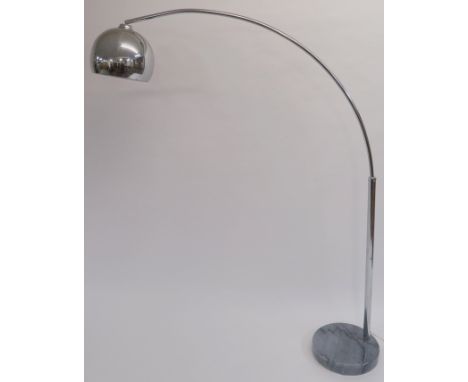 A MODERN FRANDSEN LIGHTING FLOOR LAMP, with a grey circular marble base with chrome arm and shade, 188cm high Condition Repor